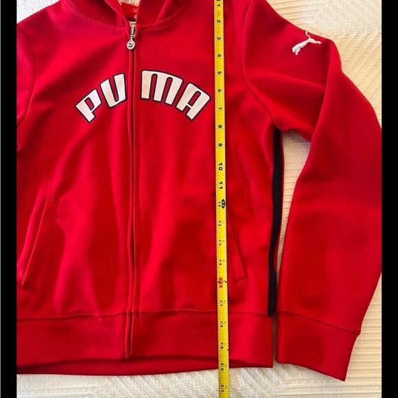 Puma Red Fleece Hoodie Sweatshirt Girl’s XL - Picture 3 of 11
